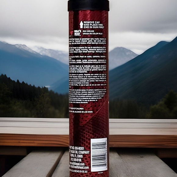 Wolf'S Head Red Grease NLGI #2 (836-88301-91) 14 Oz Tube, Pack of 10 - Picture 5 of 5